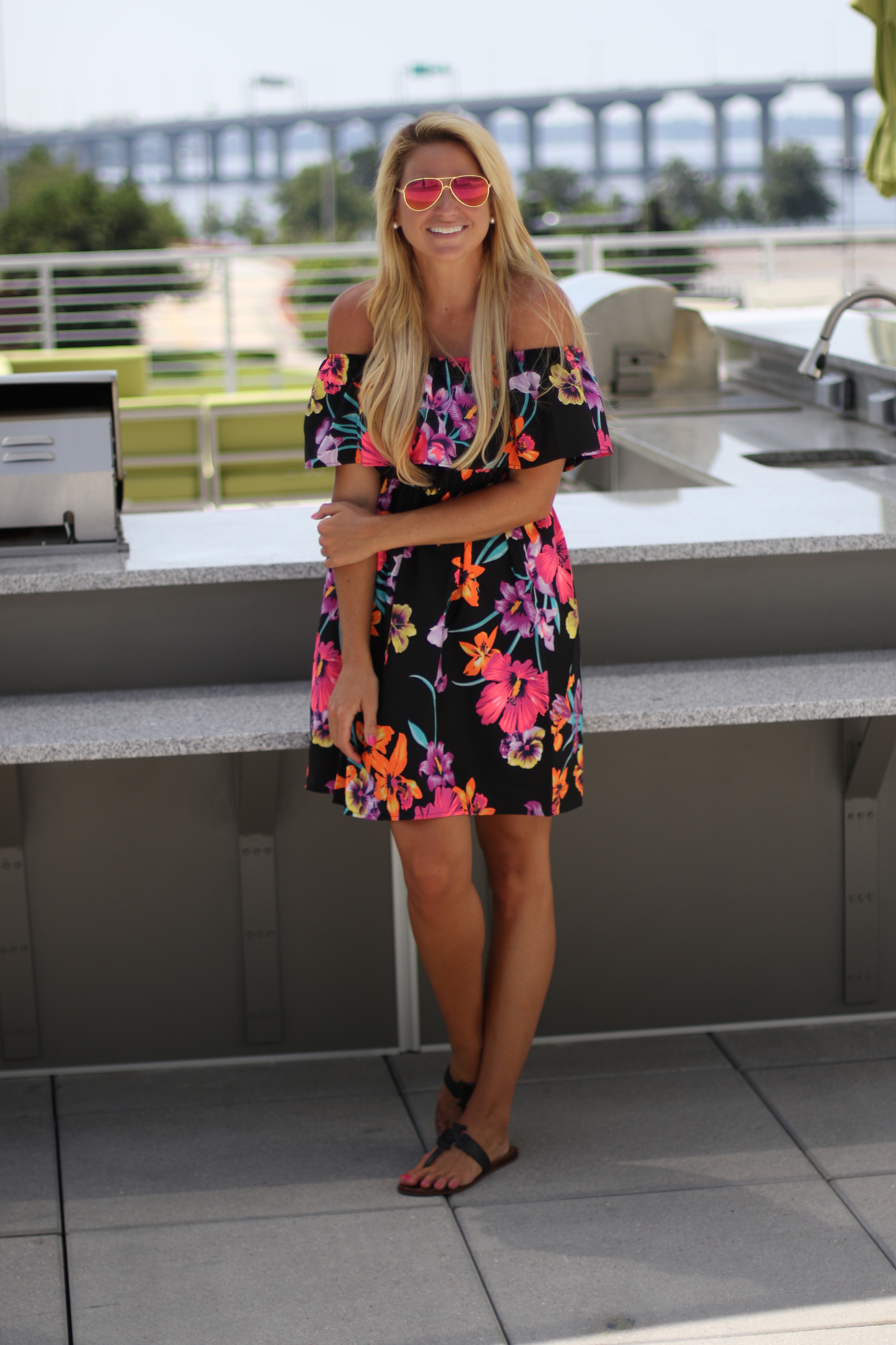 Outfit | Off Shoulder Dress - SHOP DANDY | A florida based style and beauty  blog by Danielle